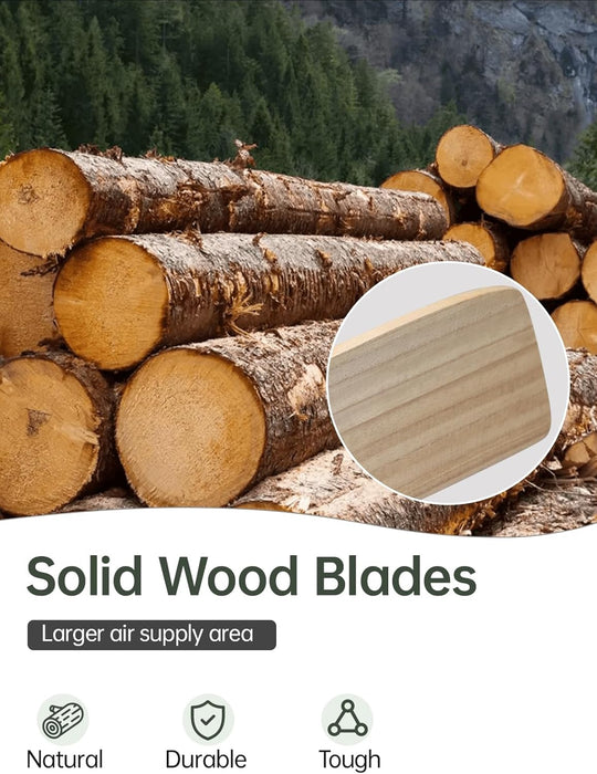 52 Inch Ceiling Fans No Light-Outdoor Ceiling Fan with Remote Control, Modern Wood Ceiling Fan without Light for Bedroom Indoor Patios Farmhouse,Reversible DC Motor,Brushed Nickel&Natural Wood