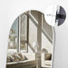 76"X34" Arch Full Length Mirror, Floor Length Hanging or Leaning, Body Mirror with Stand or Wall Mounted, Arched-Top Aluminum Frame for Bedroom (White)