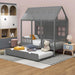 Twin Size CharcoalGray Premium Hardwood Playhouse Bed