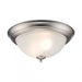 12.75 in 2-Light Brushed Nickel Flush Mount Ceiling Light Fixture with Frosted Glass Shade (2-Pack)