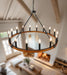 40 Inch Wagon Wheel Chandelier 16-Light Solid Wood Farmhouse Chandelier