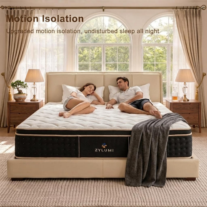 12 Inch King Mattress,Hotel Luxury Hybrid Mattress in a Box, Pocket Innerspring for Motion Isolation, 365-Night Trial & Forever Warranty