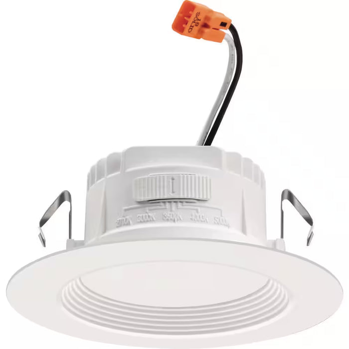 Contractor Select Retrobasics 4 In. Selectable CCT Integrated LED Retrofit White Recessed Light Trim (6-Pack)