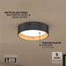 Alton 13 In. 1-Light Modern Black and Wood Integrated LED 3 CCT Flush Mount Ceiling Light Fixture for Kitchen or Bedroom