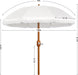 9Ft Patio Umbrella with Tassels, Fringe Portable Beach Umbrella, Umbrella Outdoor Patio with Crank Operating Mechanism, Tilting Aluminum Pole, Fiberglass Ribs for Garden, Pool, Cream