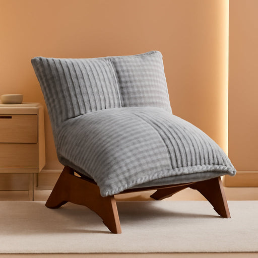 Grey Adjustable 3-Position Bean Bag Chair with Cover