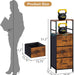 3 Drawer Rolling File Cabinet with Dual Printer Stand, 51" Tall