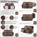100% Waterproof Recliner Loveseat Cover with Console, Non-Slip Reclining Couch Covers for 2 Seat, Recliner Sofa Cover Furniture Protector with Elastic Straps for Kids, Pets, Brown