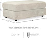 Soletren Contemporary Chenille Oversized Ottoman, Off-White