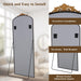 56" X 21" Full-Length Baroque Arch Mirror, Bronze