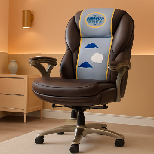 Claremont Ergonomic Executive Office Chair with Back in Motion Technology, Adjustable Mid Back Desk Chair with Lumbar Support, Bonded Leather, Chestnut Brown