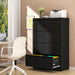 4 Drawer File Cabinets with Lock,Metal Lateral File Cabinets for Home Office,Steel Wide Filing Organization Storage Cabinets for Hanging Files Letter/Legal/F4/A4 Size Assembly Required(Black)