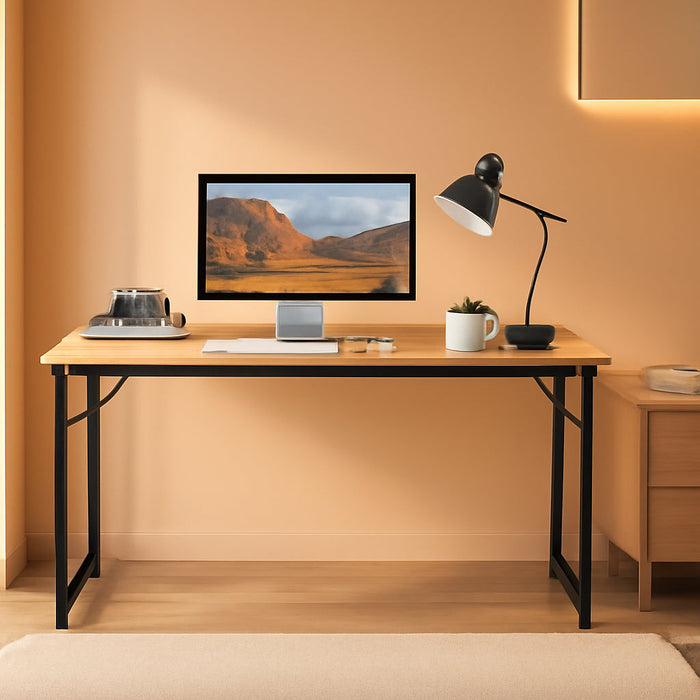 Computer Desk,47.2 Inches Home Office Desk Writing Study Table Modern Simple Style PC Desk with Metal Frame，Nature