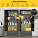 75In Black Industrial Pantry Cabinetry With Drawers