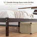 Modern Bed Frame with Wooden Headboard and Plywood Slat Support