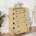 for Bedroom, 50" Tall Large Dresser with Deep Drawers & Metal Knobs, Wooden Mid Century Modern Chest of Drawers for Living Room, Entryway, Hallway, Natural