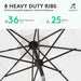 9FT Outdoor Patio Umbrella, Market Umbrella, Creamy-White