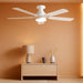 52 Inch Ceiling Fan with Lights Flush Mount, Low Profile Ceiling Fans with Lights, Remote&App Control,Dimmable 22W LED Light,Queit&Reversible Fan, White Ceilings Fans for Bedroom, Living Room
