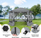 Coblzl Pop up Gazebo 12X12 Screen House Tent for Camping, Outdoor Instant Stargazing Gazebo Canopy with Awning 2.0, Portable Hub Tent with Removable Sidewalls,Pavilion Tent for Backyard,Gray