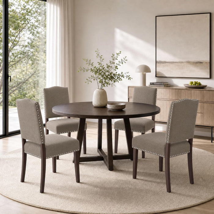 Upholstered Dining Chairs Set of 4 with Thickened Seat Cushion