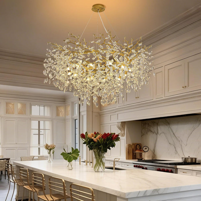 Gold Crystal Chandelier 43 Inch Tree Branch Chandelier 12-Lights