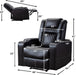 Black Leather Recliner with USB & Cup Holders