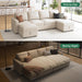 Beige Modular Sleeper Sectional With Storage Ottoman