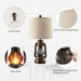 Farmhouse Lantern Table Lamps for Living Room Set of 2 with USB C+A