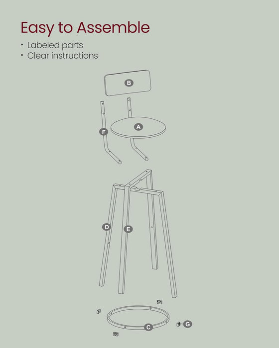Bar Stools, Set of 2 PU Upholstered Breakfast Stools, 29.7-Inch Barstools with Back and Footrest, Simple Assembly, for Dining Room Kitchen Counter, Classic Black and Forest Green ULBC069C01