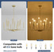 Modern Gold Farmhouse Chandeliers, 12-Light Industrial Metal Chandelier Lighting, Classic Candle Hanging Pendant Light Fixtures for Kitchen, Dining Room, Living Room, Entryway