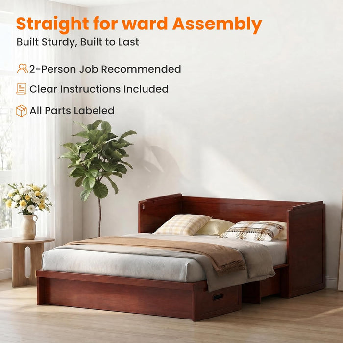 DeepMaroonShade Queen Murphy Bed Easy Assembly System