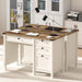 Executive Desk, Farmhouse Computer Desk with Drawers & Cabinet, Home Office Desk for Work Study Writing Workspace (Antique White, 45")