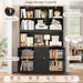 SeventyTwoInch Tall Black Bookcase With PowerOutlet System