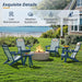 Folding Adirondack Chairs Set of 2, HDPE and Woven Mesh, Blue