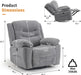 Grey Swivel Recliner with Massage & Heat