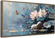 Lotus Floral Canvas Wall Art Lrage Framed Pictures Wall Decor Living Room Flower Paintings Artwork for Walls Bedroom Kitchen Dining Room Home Office, 40"X20"
