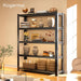 5-Tier Metal Bookshelf,Heavy Duty Bookcase with Adjustable Shelves for Office,Library,Living Room,Black
