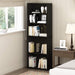 Tall BookshelfUnit Five Tier Black Espresso Bookcase