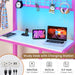 Bunk Bed Twin over Twin with Desk and Storage Metal L-Shaped Bunk Beds with Led Lights & Charging Station,Pink Bunk Beds for Kids with Safety Guardrail and Ladder,Girls Bed,No Box Spring Needed