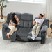 Reclining Couch, Power Reclining Sofa with Dual Wingback, 3 Seater Recliner Sofa, Recliner Couches for Living Room(Dark Gray)