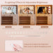 47.2" Large Vanity Desk with Mirror & 14 LED Lights, Makeup Vanity Table with 5 Drawers & Charging Station, Makeup Vanity Desk, 3 Lighting Colors, Dressing Vanity Table for Bedroom, White