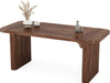 Dining Table for 4-6, Rectangular Wood Kitchen Tables with Double Pedestal, 62-Inch Dinner Tables for Dining Room, Living Room, Easy Assembly, Only Table (Dark Brown)