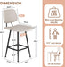 24-Inch Leather Bar Stools Set of 2 with High Backrest, Beige