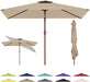 6.5X10 FT Rectangular-Patio-Umbrella | Outdoor-Table-Umbrellas | 6 Sturdy Steel Ribs | Push Button Tilt & Crank | Waterproof | Market Umbrella | for Pool Backyard Garden Deck | Tan