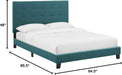 Melanie Tufted Fabric Upholstered Queen Platform Bed in Teal