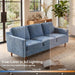80 Inches Brilliant SkyBlue Chenille Sofa Reinforced