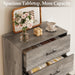 Tall Dresser with 5 Drawers, Modern Wooden Chest of Drawers with Diamond Panel, Anti-Tipping Device, Sturdy and Stable Storage Organizer for Bedroom, Hallway, Living Room