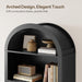 70.9" Tall Arched Bookcase, Wooden Open Display Shelves, Black | 5-Tier Book Shelf with Storage, Farmhouse Arched Cabinet for Bedroom, Home Office, Living Room