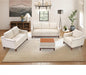 Beige ThreeSeater Upholstered Sofa With Nailhead Trim