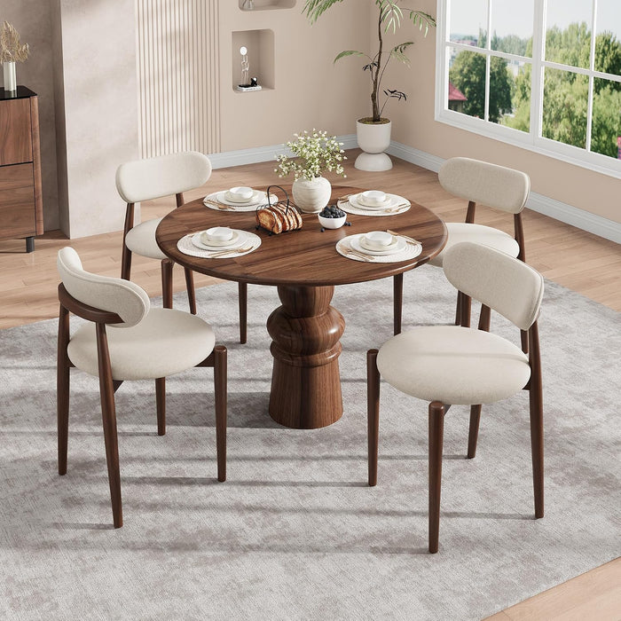 Modern Wooden Dining Chairs Set of 4, Upholstered Kitchen Chairs